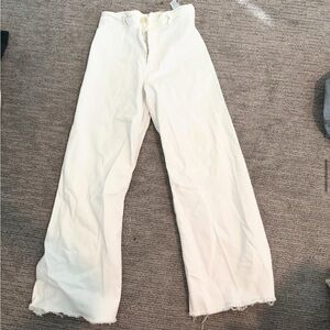 Zara Women's Cream Flare Jeans